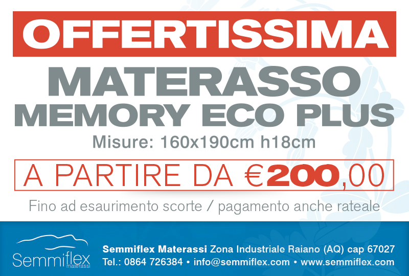 Materasso Ecomemory a partire da € 200,00